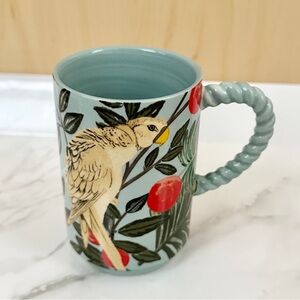 Anthropologie Pluma Bird Mug Coffee Cup Teacup Blue New
